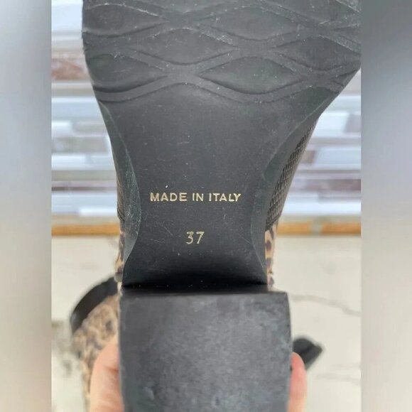 Alberto Zago Leather & Cheetah Print Booties 37 - Picture 5 of 7